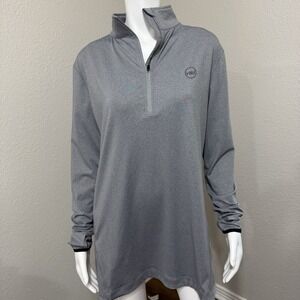 Veil Spark L Women's Half Zip Pullover Modest Active Wear Outdoor Long Grey